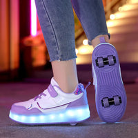 Orthopedic LED Roller Sneakers - Zoe-Pink-29-State of Style