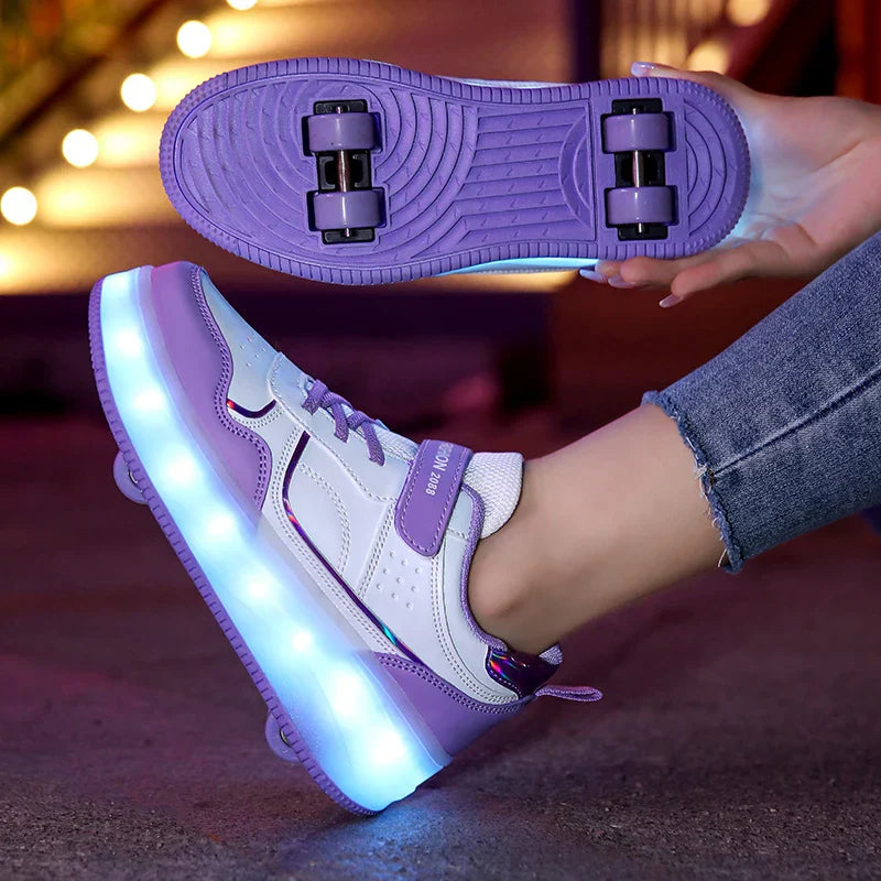 Orthopedic LED Roller Sneakers - Zoe-Pink-29-State of Style