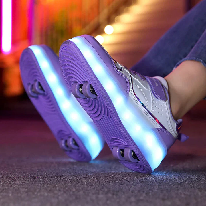 Orthopedic LED Roller Sneakers - Zoe-Pink-29-State of Style