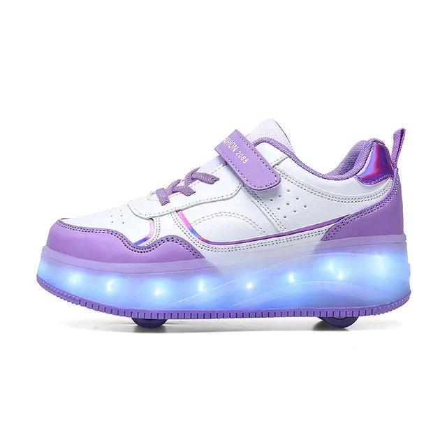 Orthopedic LED Roller Sneakers - Zoe-Purple-29-State of Style
