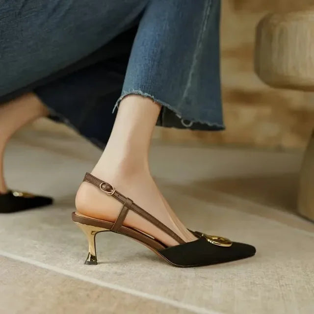 Orthopedic Lichtgewicht Abrikooskleurige Pumps - Olivia-Zwart 2-34-State of Style