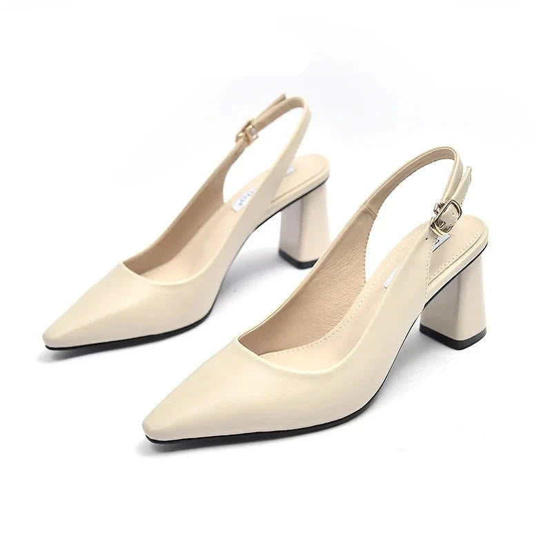 Orthopedische Beige Slingback Hakken - Lisa-Beige-4.5-State of Style