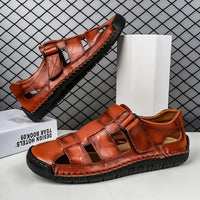 Orthopedische Donkerbruine Leren Sandalen - Thomas-Donkerbruin-CN39(EU39.5)-State of Style