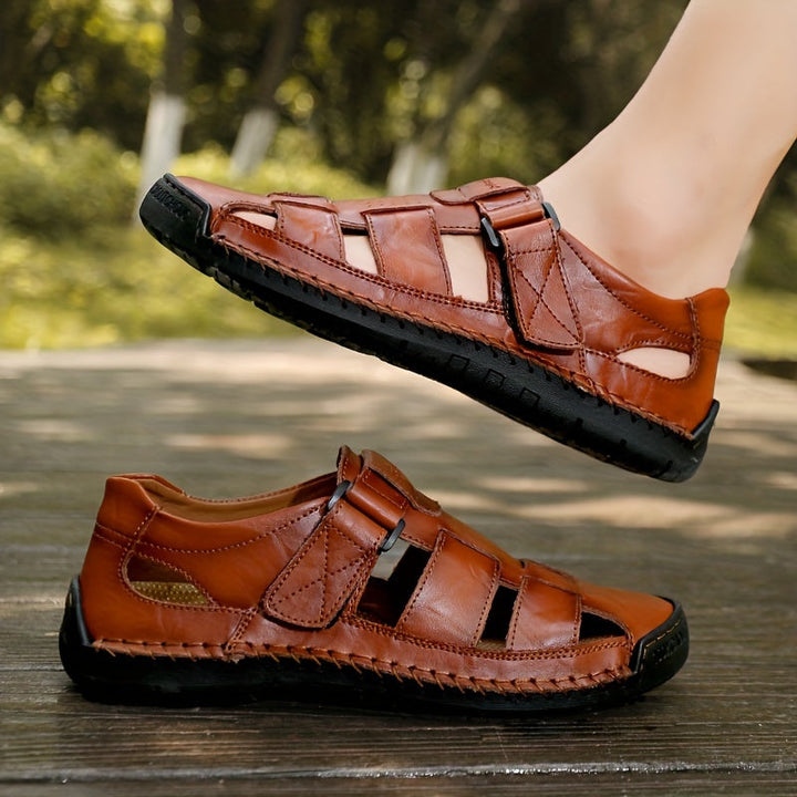Orthopedische Donkerbruine Leren Sandalen - Thomas-Donkerbruin-CN39(EU39.5)-State of Style