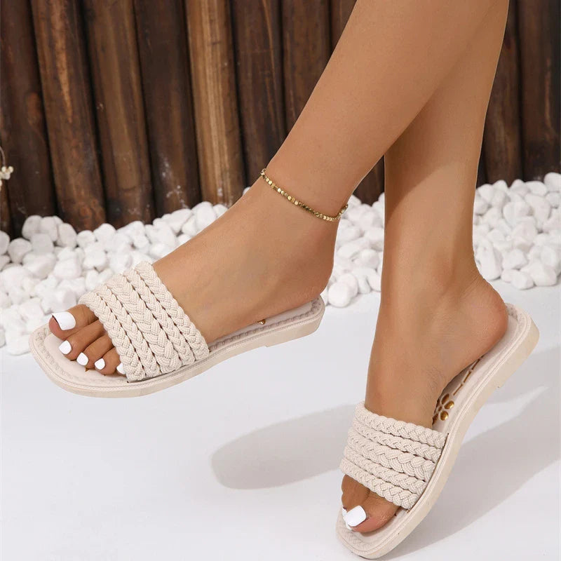 Orthopedische Gevlochten Beige Sandalen - Julia-36-State of Style