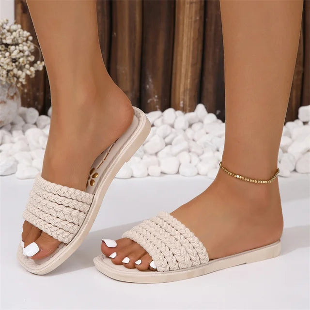 Orthopedische Gevlochten Beige Sandalen - Julia-36-State of Style