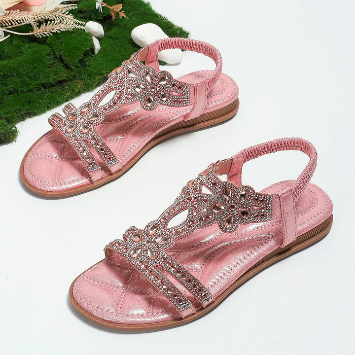 Orthopedische Kristallen Sandalen - Amber-Bruin-37-State of Style