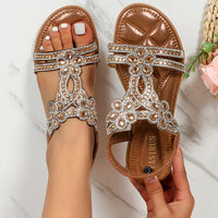 Orthopedische Kristallen Sandalen - Amber-Bruin-37-State of Style