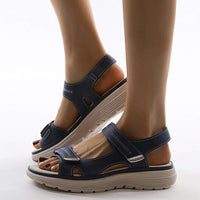 Orthopedische Lichtgewicht Zwarte Sandalen - Anne-Blauw-35-State of Style