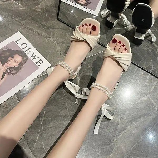 Orthopedische Parel Witte Hakken - Isabella-Naakt-35-State of Style