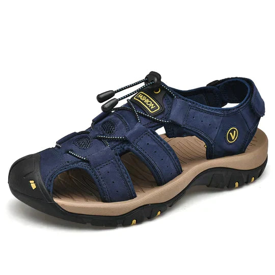 Orthopedische sandalen voor buiten in donkerbruin - Victor-Blauw-38-State of Style