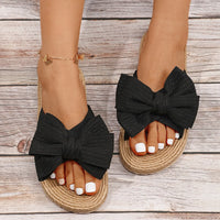 Orthopedische Stro Sandalen met Zwarte Strik - Emma-37-State of Style