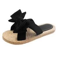 Orthopedische Stro Sandalen met Zwarte Strik - Emma-37-State of Style