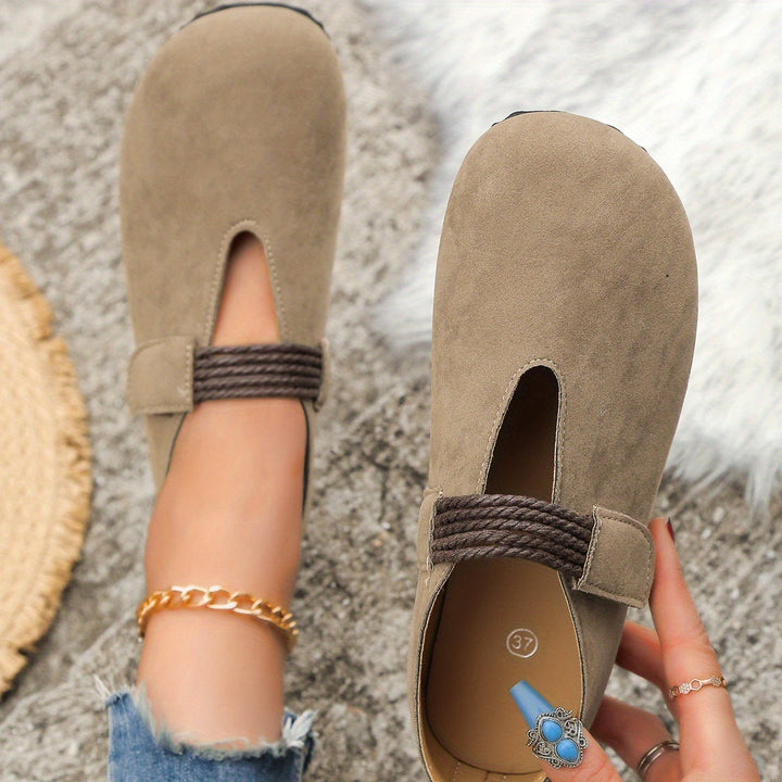 Orthopedische Zwarte Ballerina's - Eva-Khaki-CN36(EU35.5)-State of Style