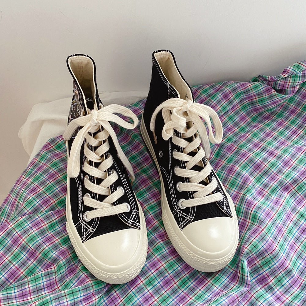 OtteliensSneaks – High-Top Canvas Shoes with Stylish Print-Low-4.5-State of Style