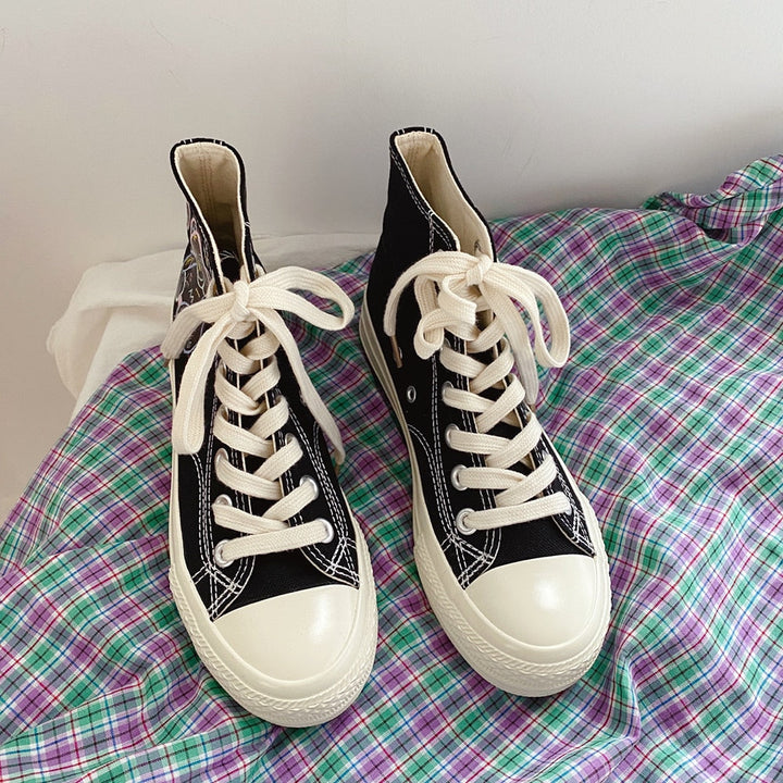 OtteliensSneaks – High-Top Canvas Shoes with Stylish Print-Low-4.5-State of Style