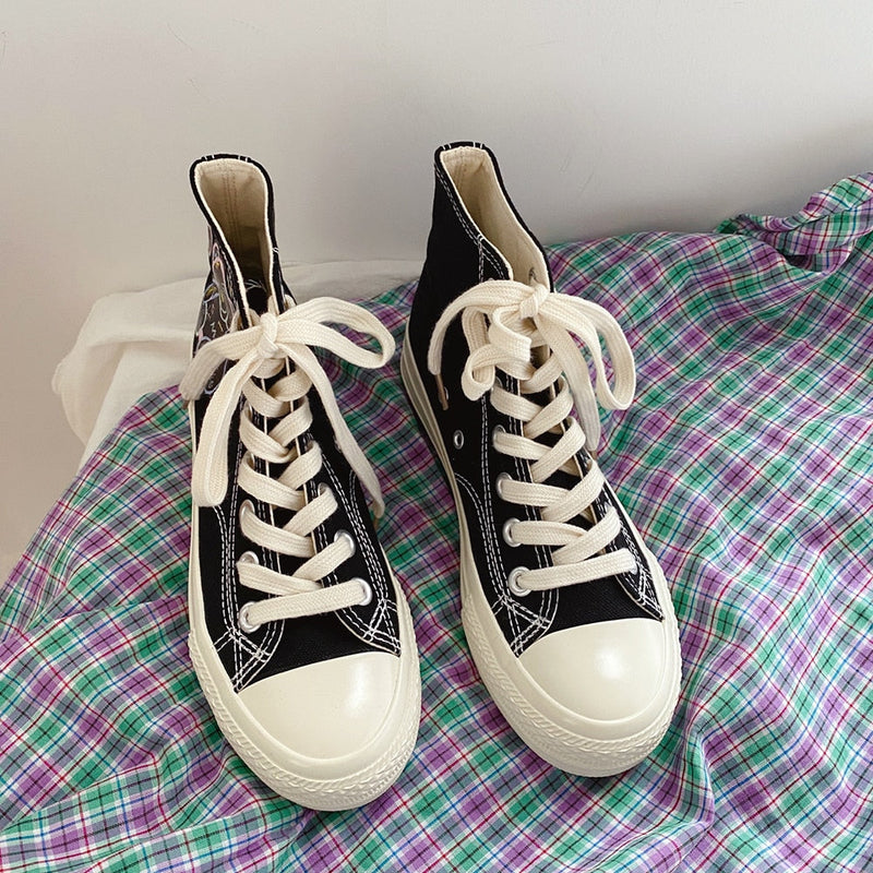 OtteliensSneaks – High-Top Canvas Shoes with Stylish Print-Low-4.5-State of Style