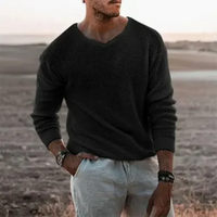 Warmer men's knitted jumper with long sleeves - Sigfried