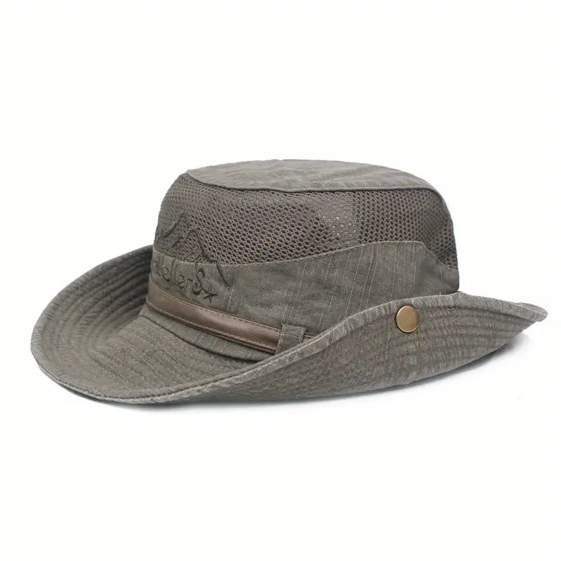 Outdoor Sun Hat with Adjustable Straps and Wide Brim – Solantra-Green-State of Style