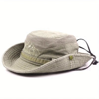 Outdoor Sun Hat with Adjustable Straps and Wide Brim – Solantra-Khaki-State of Style