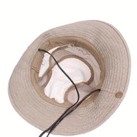 Outdoor Sun Hat with Adjustable Straps and Wide Brim – Solantra-Khaki-State of Style