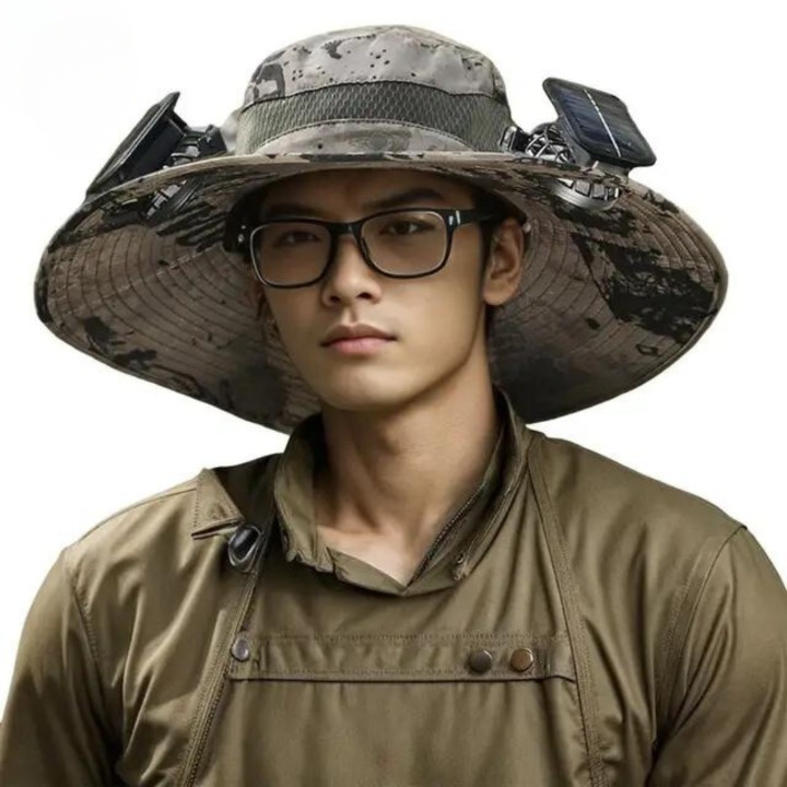 Outdoor sun hat with integrated solar fan – CoolBreeze Solar-E-State of Style