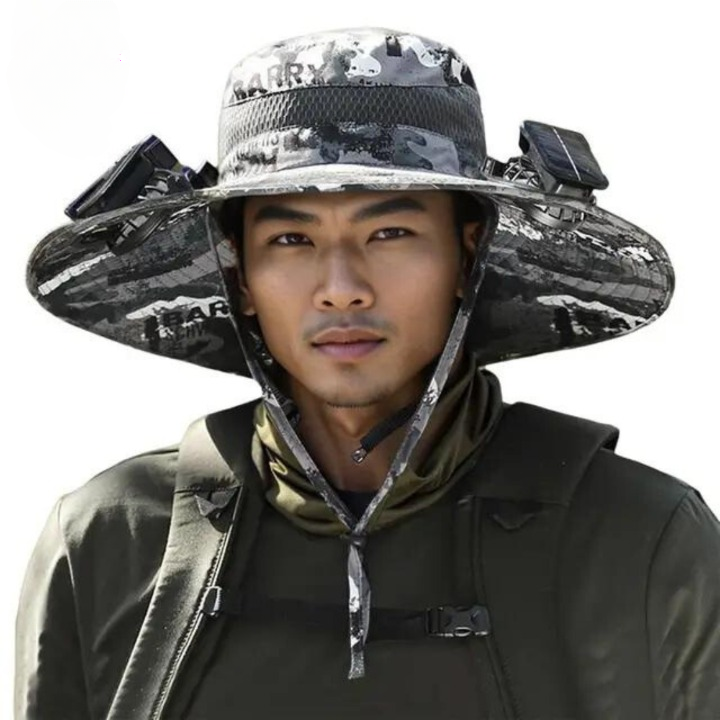 Outdoor sun hat with integrated solar fan – CoolBreeze Solar-G-State of Style