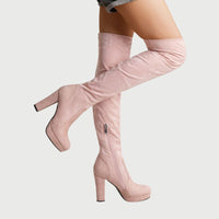 Over-the-Knee Boots with Block Heel - Isabella-Apricot-5-State of Style