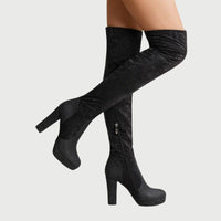 Over-the-Knee Boots with Block Heel - Isabella-Apricot-5-State of Style