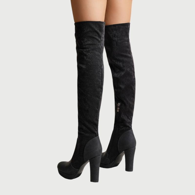 Over-the-Knee Boots with Block Heel - Isabella-Apricot-5-State of Style