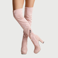 Over-the-Knee Boots with Block Heel - Isabella-Pink-5-State of Style