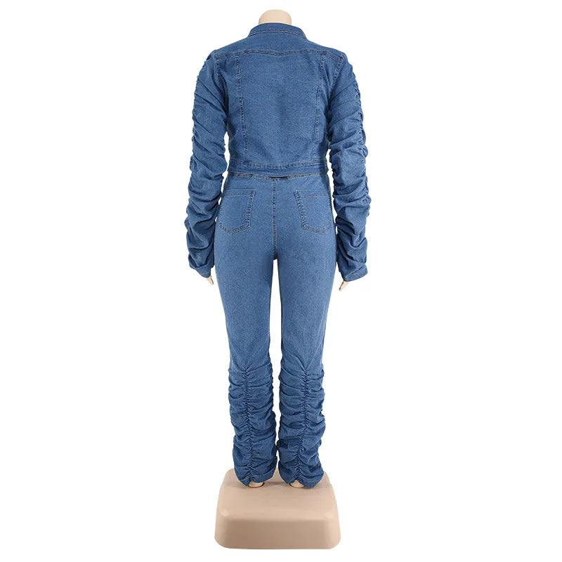 Oversized 2-Piece Denim Set with Jacket and Pants-XL-State of Style