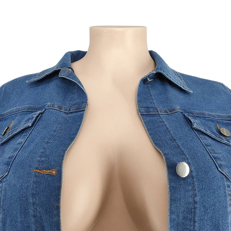 Oversized 2-Piece Denim Set with Jacket and Pants-XL-State of Style