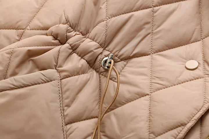 Oversized Argyle Patterned Padded Jacket | Stylish & Comfortable-KHAKI-XL-State of Style
