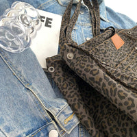 Oversized Canvas Shoulder Bag with Leopard Print - Lilac-Brown-State of Style