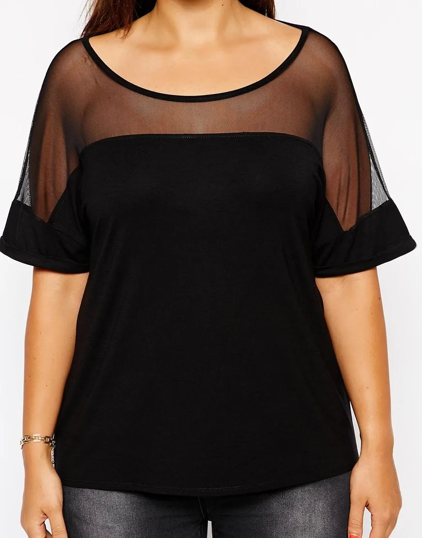 Oversized Casual Mesh Top – Lightweight & Stylish Summer Tee-XL-State of Style