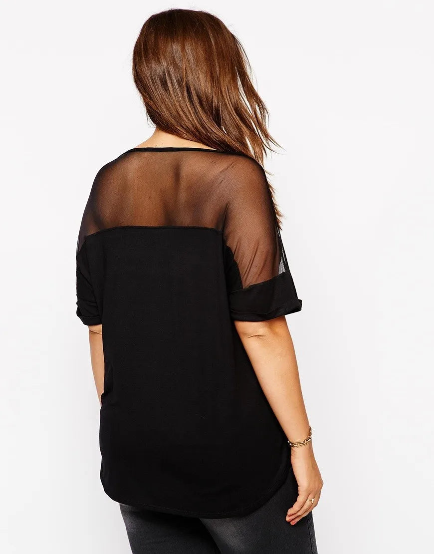 Oversized Casual Mesh Top – Lightweight & Stylish Summer Tee-XL-State of Style