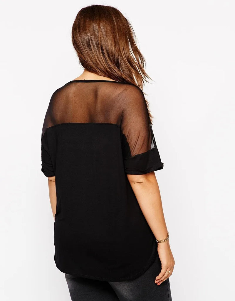 Oversized Casual Mesh Top – Lightweight & Stylish Summer Tee-XL-State of Style