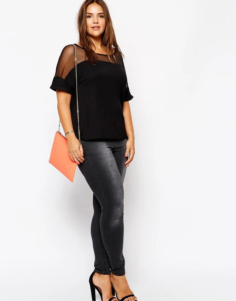 Oversized Casual Mesh Top – Lightweight & Stylish Summer Tee-XL-State of Style