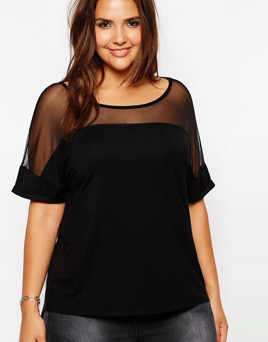 Oversized Casual Mesh Top – Lightweight & Stylish Summer Tee-XL-State of Style