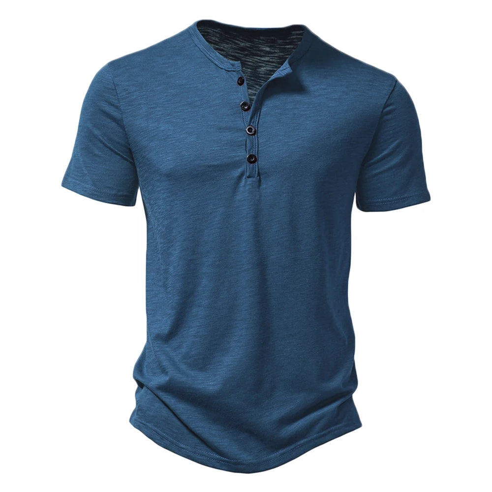 Oversized Chill Collar T-Shirt-Denim Blue-2XL-State of Style