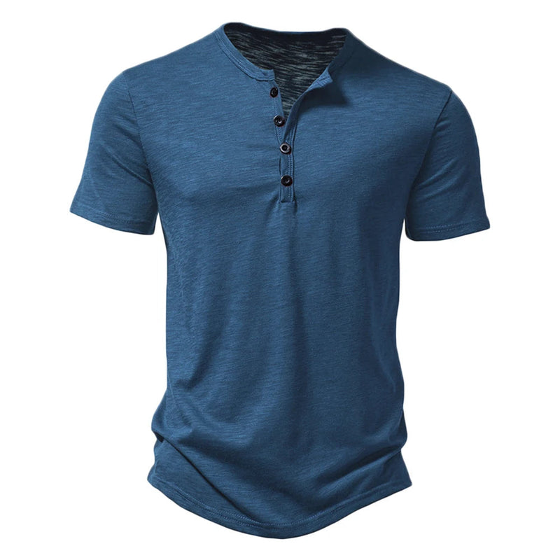 Oversized Chill Collar T-Shirt-Denim Blue-2XL-State of Style