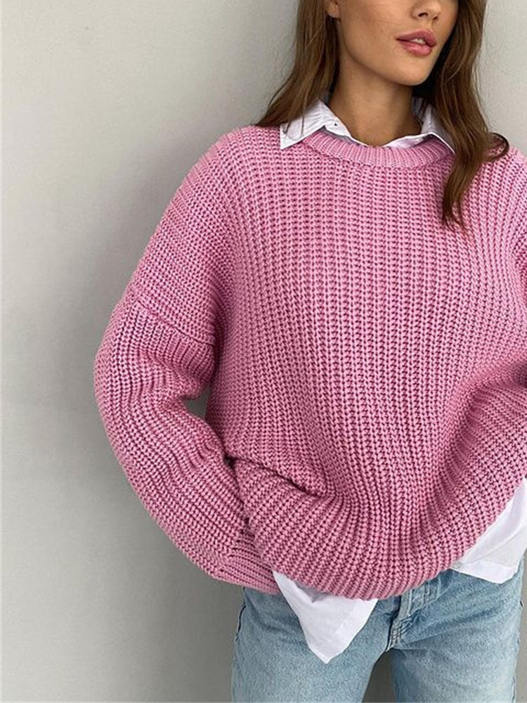 Oversized Chunky Knit Sweater for Women - Amara-Blue-S-State of Style