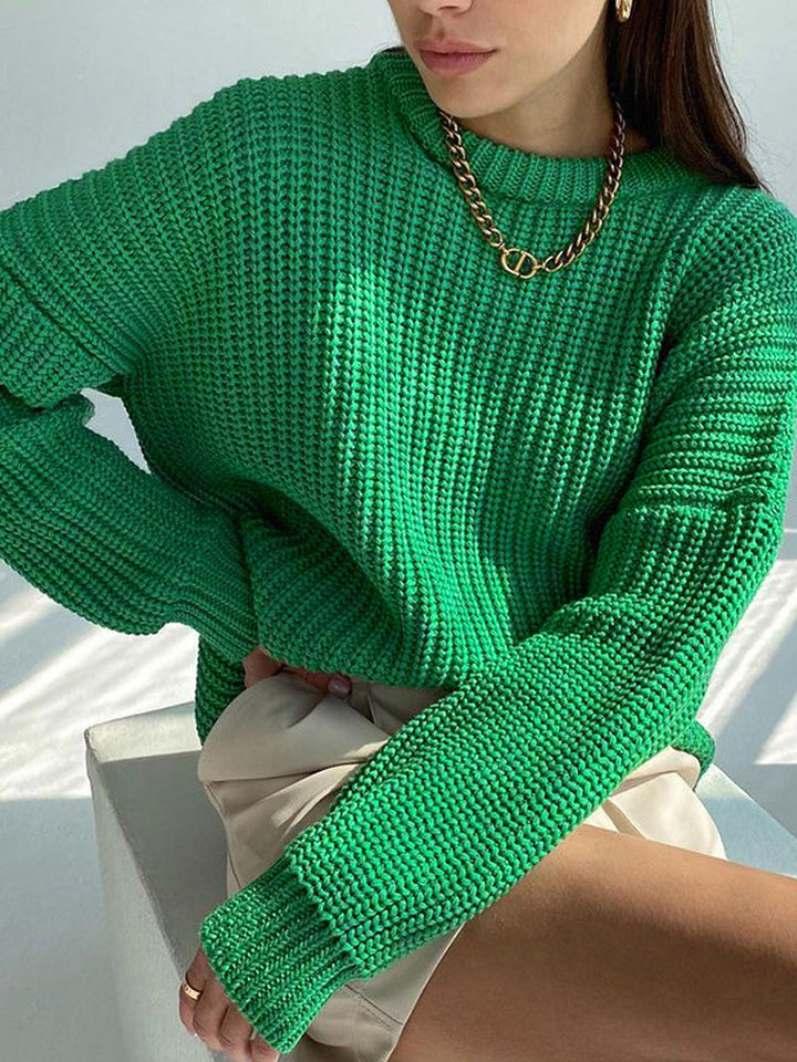 Oversized Chunky Knit Sweater for Women - Amara-Blue-S-State of Style