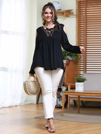 Oversized Cold Shoulder T-Shirt-L-State of Style