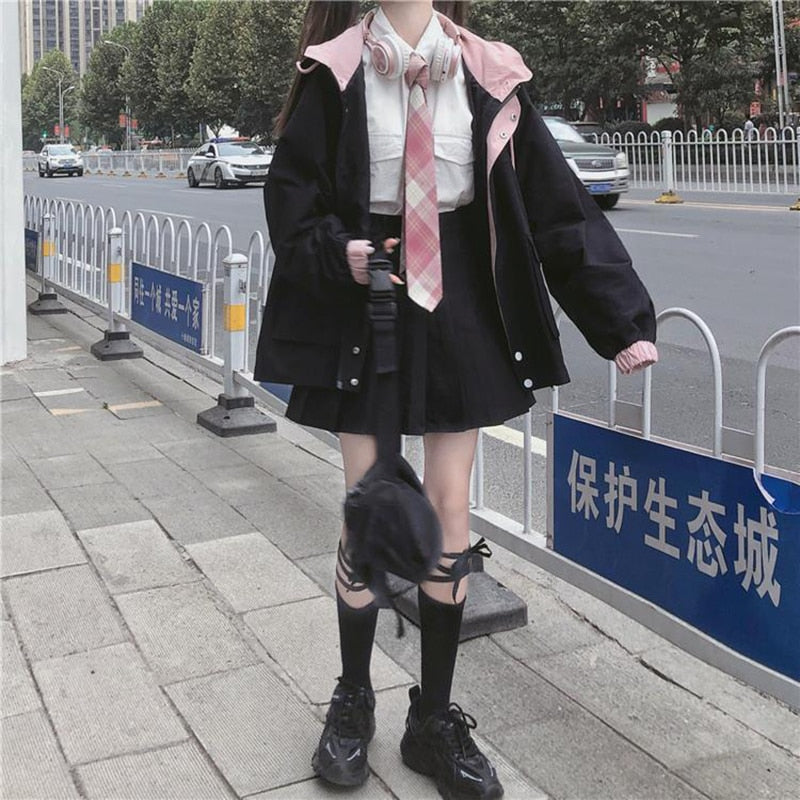 Oversized Denim Jacket For Women | Stylish & Comfortable-Black-S-State of Style