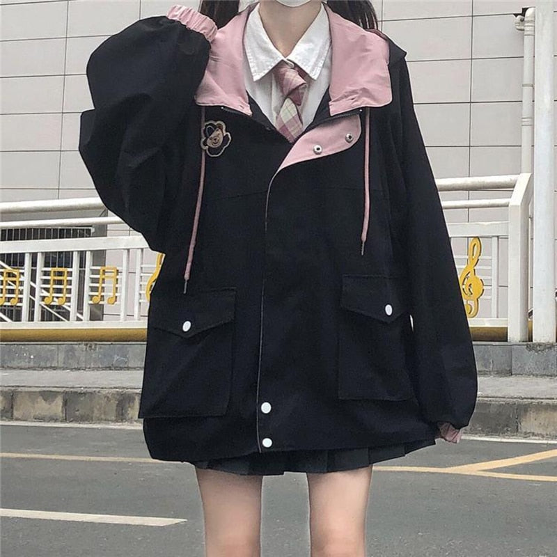 Oversized Denim Jacket For Women | Stylish & Comfortable-Black-S-State of Style