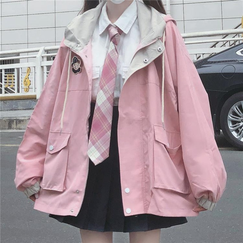 Oversized Denim Jacket For Women | Stylish & Comfortable-Pink-S-State of Style