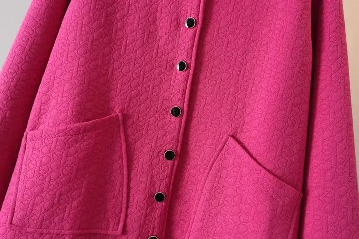 Oversized Embossed Thick Jacket | Stylish & Warm-Pink-XL-State of Style