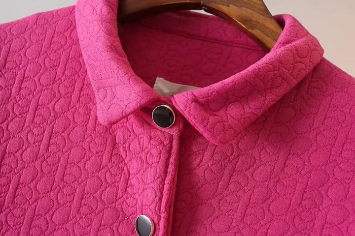 Oversized Embossed Thick Jacket | Stylish & Warm-Pink-XL-State of Style